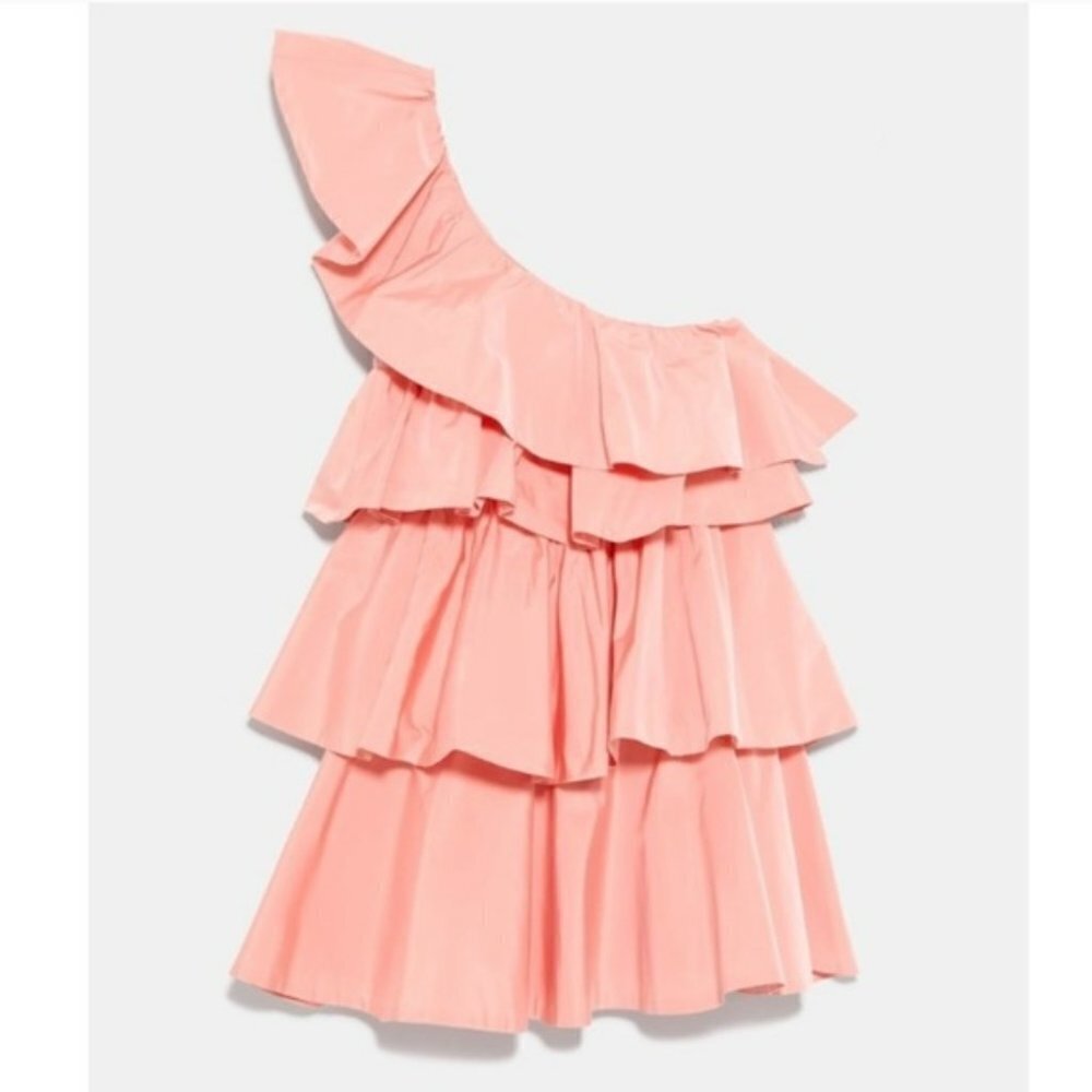 Zara Limited Edition Ruffled Asymmetric Dress - Picture 5 of 15